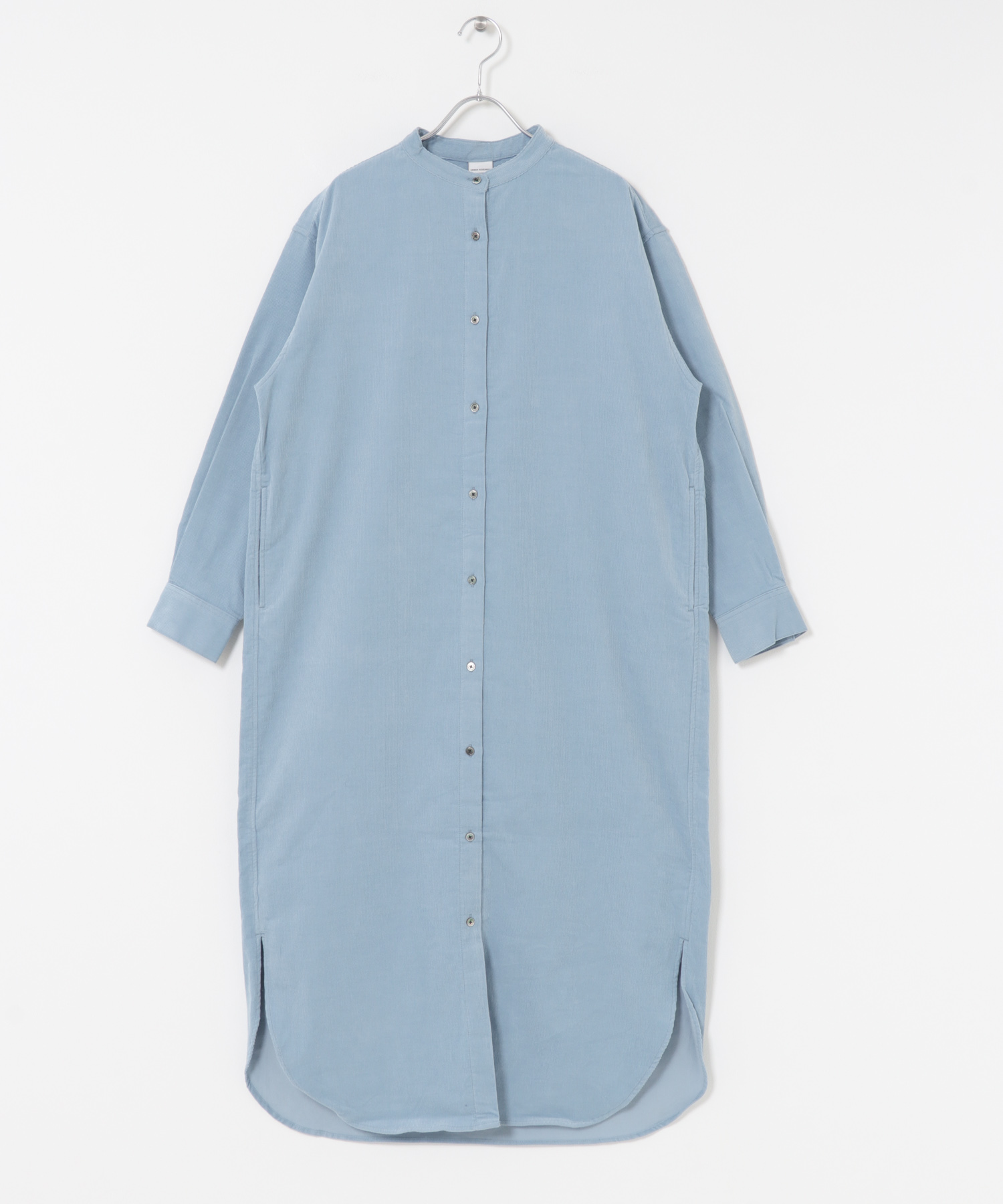 『UR TECH』コーデュロイシャツワンピース L.BLUE S